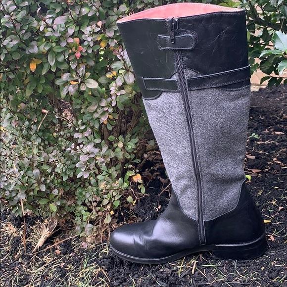 Black and gray tall boots - Picture 5 of 8